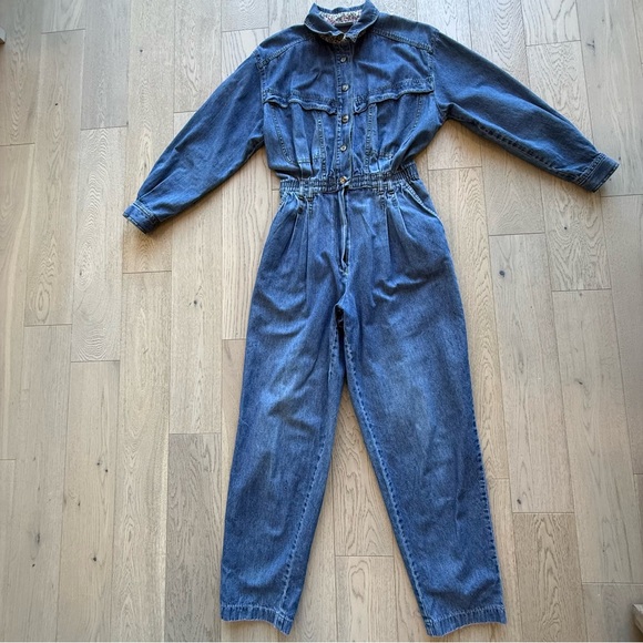 Pants - Vintage Women's Denim Jumpsuit Size Small